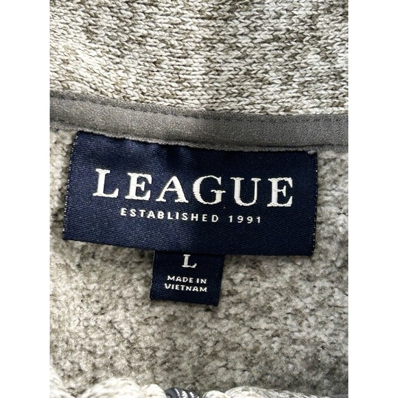 League Tulane University Gray 1/2 Zip Pullover Men's Large NCAA - Picture 5 of 9